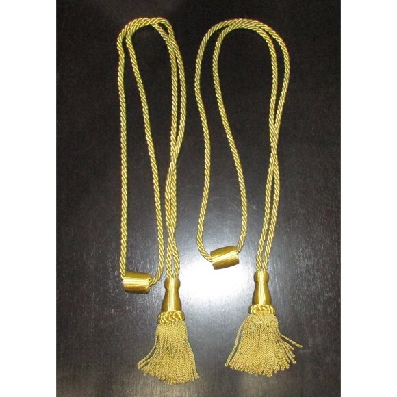 Gold Silky Curtain Tie Back Tassels - Picture 1 of 8